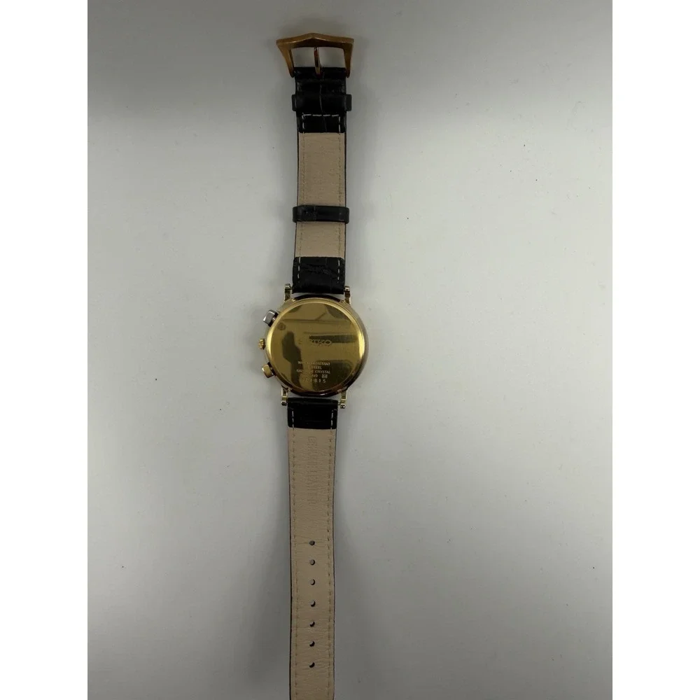 Seiko 7T62-0AY0 Chronograph New Battery Mens Watch 37MM 7.75